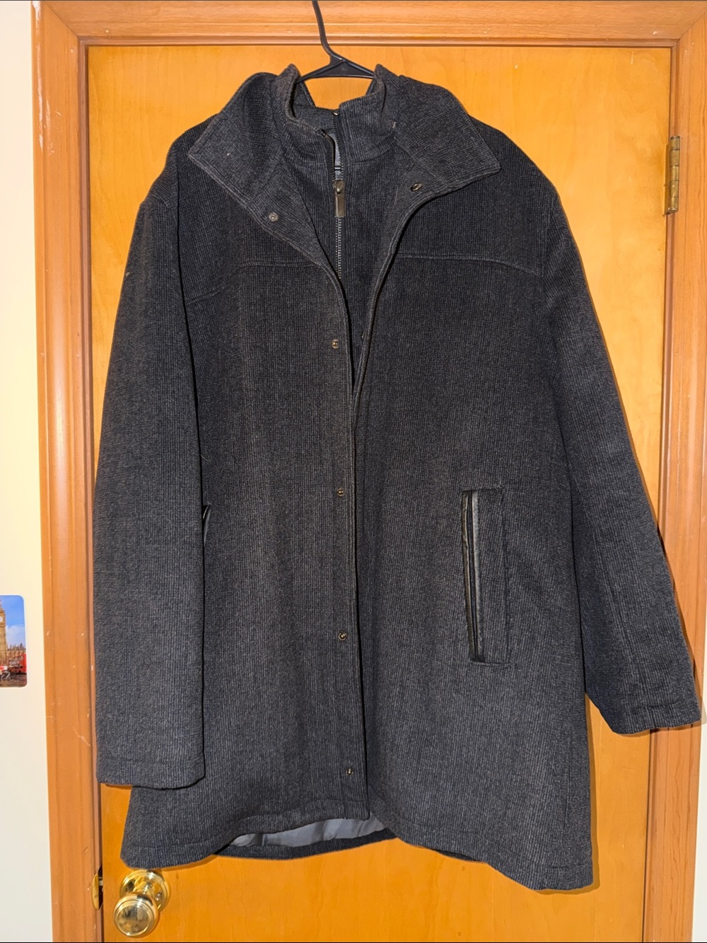 Johnston & Murphy Wool Full Zip Winter Pea Coat Size XXL